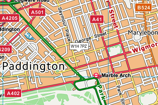 W1H 7PZ map - OS VectorMap District (Ordnance Survey) W1H 7PZ map - OS VectorMap District (Ordnance Survey)