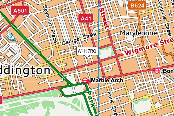 W1H 7RQ map - OS VectorMap District (Ordnance Survey) W1H 7RQ map - OS VectorMap District (Ordnance Survey)