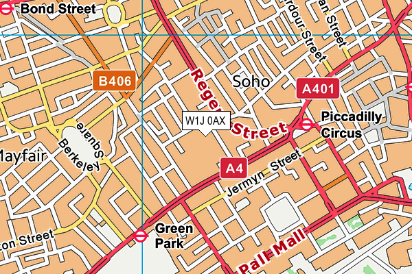 W1J 0AX map - OS VectorMap District (Ordnance Survey) W1J 0AX map - OS VectorMap District (Ordnance Survey)