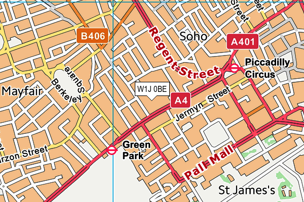 W1J 0BE map - OS VectorMap District (Ordnance Survey) W1J 0BE map - OS VectorMap District (Ordnance Survey)