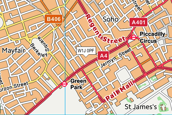 W1J 0PF map - OS VectorMap District (Ordnance Survey) W1J 0PF map - OS VectorMap District (Ordnance Survey)