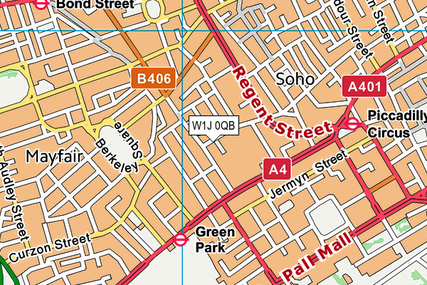 W1J 0QB map - OS VectorMap District (Ordnance Survey) W1J 0QB map - OS VectorMap District (Ordnance Survey)