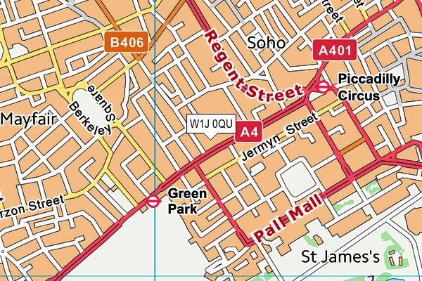 W1J 0QU map - OS VectorMap District (Ordnance Survey) W1J 0QU map - OS VectorMap District (Ordnance Survey)