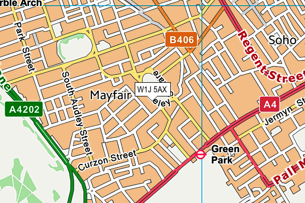 W1J 5AX map - OS VectorMap District (Ordnance Survey) W1J 5AX map - OS VectorMap District (Ordnance Survey)