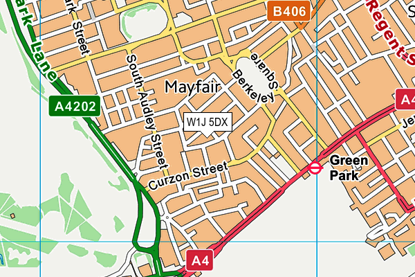 W1J 5DX map - OS VectorMap District (Ordnance Survey) W1J 5DX map - OS VectorMap District (Ordnance Survey)