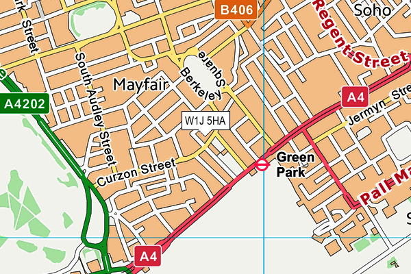 W1J 5HA map - OS VectorMap District (Ordnance Survey) W1J 5HA map - OS VectorMap District (Ordnance Survey)
