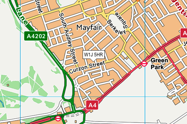 W1J 5HR map - OS VectorMap District (Ordnance Survey) W1J 5HR map - OS VectorMap District (Ordnance Survey)