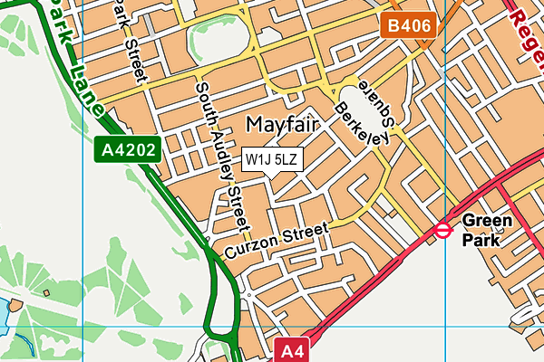 W1J 5LZ map - OS VectorMap District (Ordnance Survey) W1J 5LZ map - OS VectorMap District (Ordnance Survey)