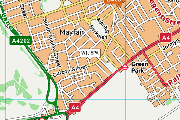 W1J 5PA map - OS VectorMap District (Ordnance Survey) W1J 5PA map - OS VectorMap District (Ordnance Survey)