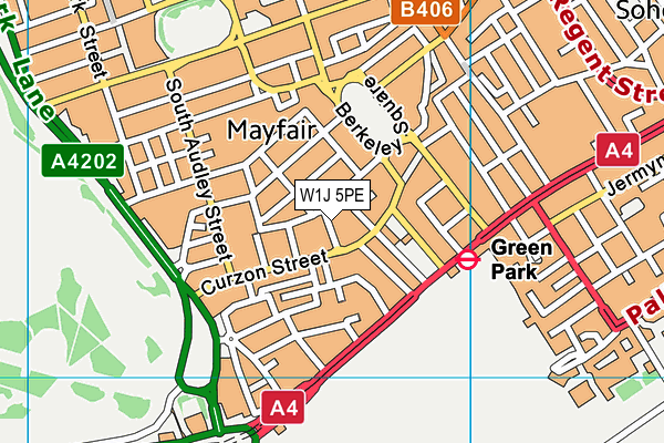 W1J 5PE map - OS VectorMap District (Ordnance Survey) W1J 5PE map - OS VectorMap District (Ordnance Survey)