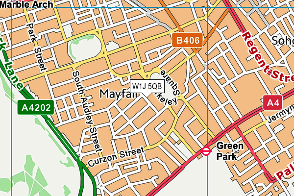 W1J 5QB map - OS VectorMap District (Ordnance Survey) W1J 5QB map - OS VectorMap District (Ordnance Survey)