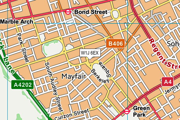W1J 6EX map - OS VectorMap District (Ordnance Survey) W1J 6EX map - OS VectorMap District (Ordnance Survey)
