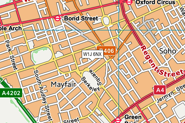 W1J 6NX map - OS VectorMap District (Ordnance Survey) W1J 6NX map - OS VectorMap District (Ordnance Survey)