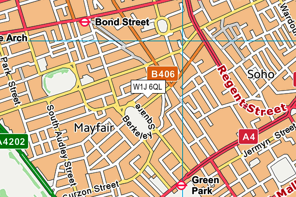 W1J 6QL map - OS VectorMap District (Ordnance Survey) W1J 6QL map - OS VectorMap District (Ordnance Survey)