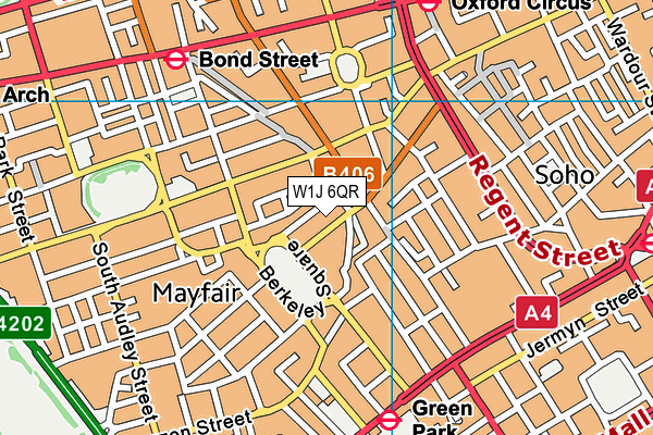 W1J 6QR map - OS VectorMap District (Ordnance Survey) W1J 6QR map - OS VectorMap District (Ordnance Survey)