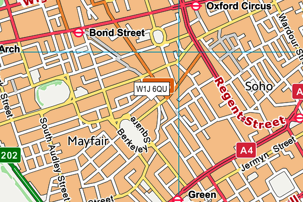 W1J 6QU map - OS VectorMap District (Ordnance Survey) W1J 6QU map - OS VectorMap District (Ordnance Survey)