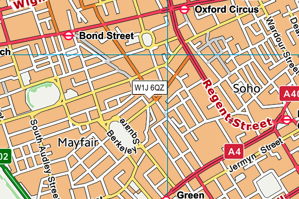 W1J 6QZ map - OS VectorMap District (Ordnance Survey)