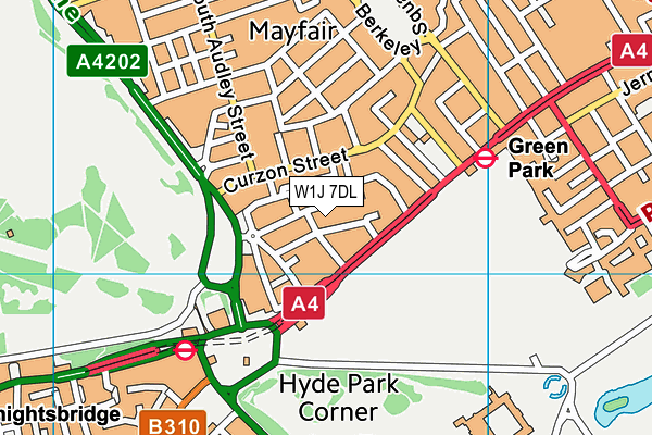W1J 7DL map - OS VectorMap District (Ordnance Survey) W1J 7DL map - OS VectorMap District (Ordnance Survey)