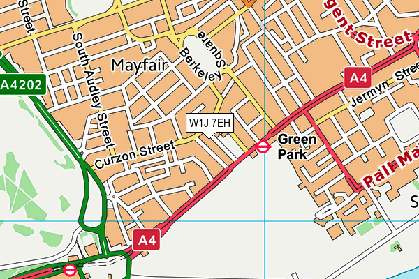 W1J 7EH map - OS VectorMap District (Ordnance Survey) W1J 7EH map - OS VectorMap District (Ordnance Survey)