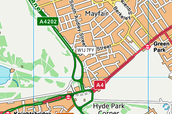 W1J 7FY map - OS VectorMap District (Ordnance Survey) W1J 7FY map - OS VectorMap District (Ordnance Survey)