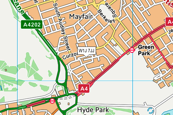 W1J 7JJ map - OS VectorMap District (Ordnance Survey) W1J 7JJ map - OS VectorMap District (Ordnance Survey)