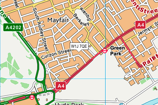W1J 7QE map - OS VectorMap District (Ordnance Survey) W1J 7QE map - OS VectorMap District (Ordnance Survey)