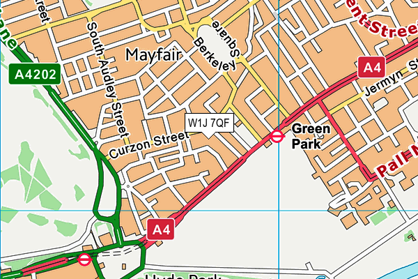 W1J 7QF map - OS VectorMap District (Ordnance Survey) W1J 7QF map - OS VectorMap District (Ordnance Survey)