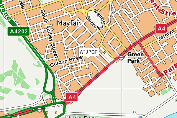 W1J 7QP map - OS VectorMap District (Ordnance Survey) W1J 7QP map - OS VectorMap District (Ordnance Survey)