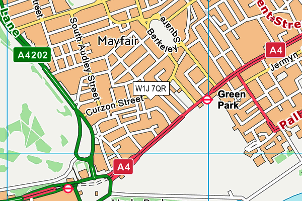 W1J 7QR map - OS VectorMap District (Ordnance Survey) W1J 7QR map - OS VectorMap District (Ordnance Survey)