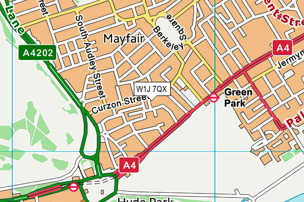 W1J 7QX map - OS VectorMap District (Ordnance Survey) W1J 7QX map - OS VectorMap District (Ordnance Survey)