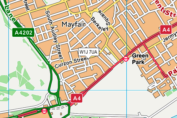 W1J 7UA map - OS VectorMap District (Ordnance Survey) W1J 7UA map - OS VectorMap District (Ordnance Survey)