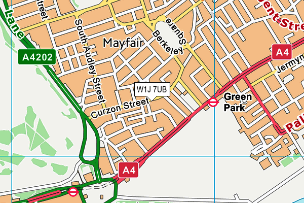 W1J 7UB map - OS VectorMap District (Ordnance Survey) W1J 7UB map - OS VectorMap District (Ordnance Survey)