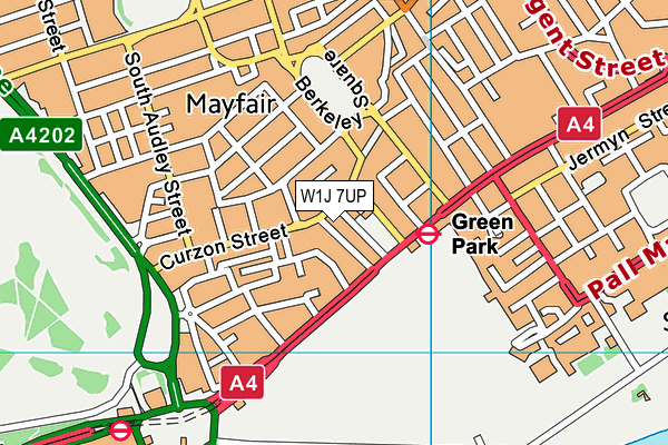 W1J 7UP map - OS VectorMap District (Ordnance Survey) W1J 7UP map - OS VectorMap District (Ordnance Survey)
