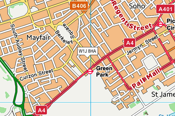W1J 8HA map - OS VectorMap District (Ordnance Survey) W1J 8HA map - OS VectorMap District (Ordnance Survey)