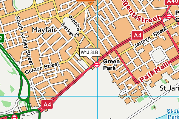 W1J 8LB map - OS VectorMap District (Ordnance Survey) W1J 8LB map - OS VectorMap District (Ordnance Survey)