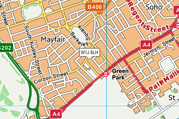 W1J 8LH map - OS VectorMap District (Ordnance Survey) W1J 8LH map - OS VectorMap District (Ordnance Survey)
