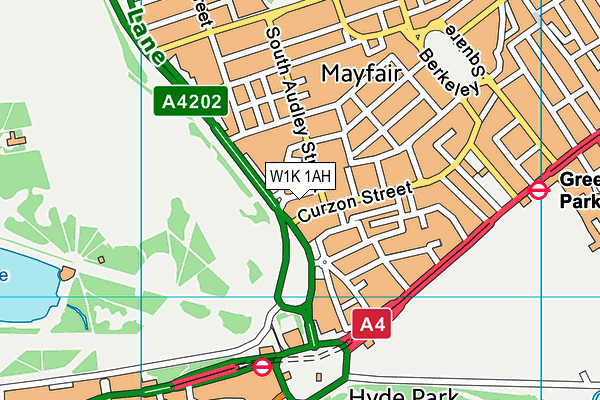 W1K 1AH map - OS VectorMap District (Ordnance Survey) W1K 1AH map - OS VectorMap District (Ordnance Survey)