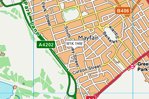W1K 1HW map - OS VectorMap District (Ordnance Survey)