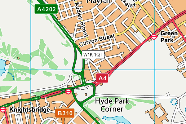 W1K 1QT map - OS VectorMap District (Ordnance Survey)