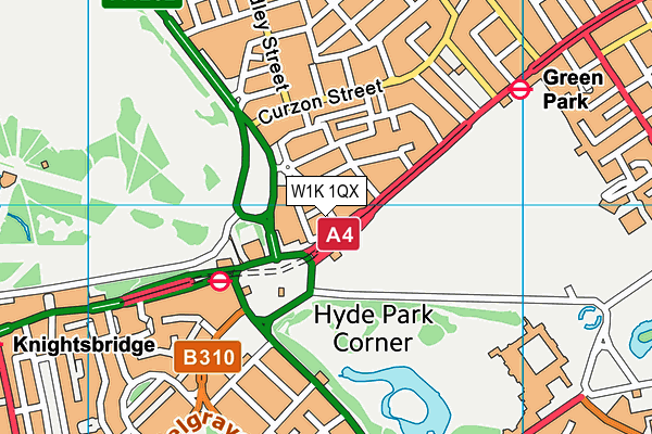 W1K 1QX map - OS VectorMap District (Ordnance Survey) W1K 1QX map - OS VectorMap District (Ordnance Survey)