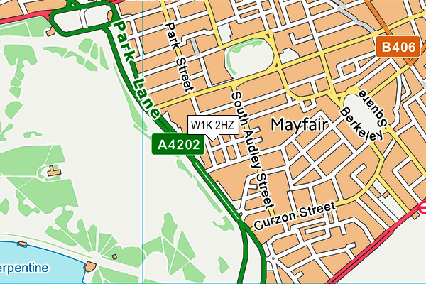 W1K 2HZ map - OS VectorMap District (Ordnance Survey)