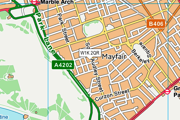 W1K 2QR map - OS VectorMap District (Ordnance Survey)