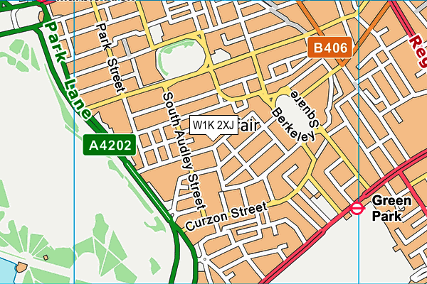 W1K 2XJ map - OS VectorMap District (Ordnance Survey)