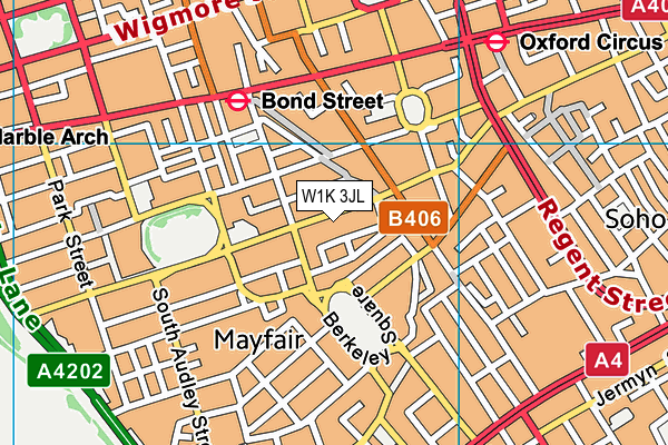 W1K 3JL map - OS VectorMap District (Ordnance Survey) W1K 3JL map - OS VectorMap District (Ordnance Survey)