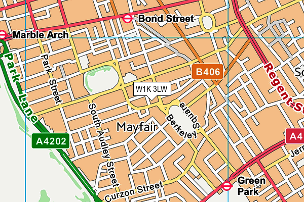 W1K 3LW map - OS VectorMap District (Ordnance Survey) W1K 3LW map - OS VectorMap District (Ordnance Survey)