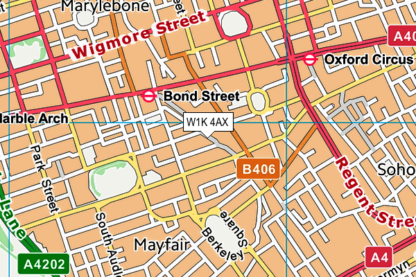 W1K 4AX map - OS VectorMap District (Ordnance Survey) W1K 4AX map - OS VectorMap District (Ordnance Survey)