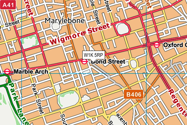 W1K 5RP map - OS VectorMap District (Ordnance Survey)