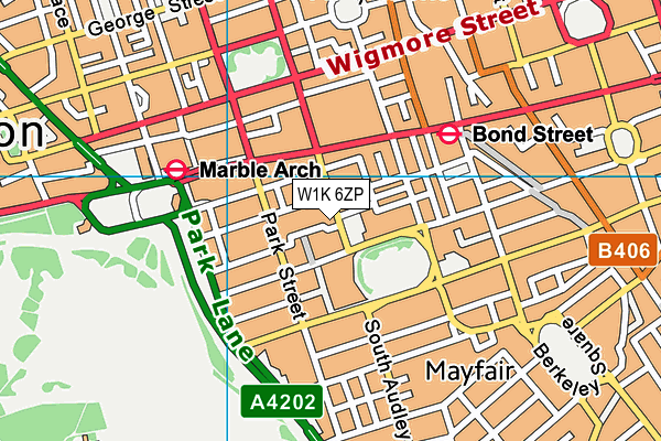 W1K 6ZP map - OS VectorMap District (Ordnance Survey)