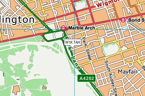 W1K 7AH map - OS VectorMap District (Ordnance Survey) W1K 7AH map - OS VectorMap District (Ordnance Survey)