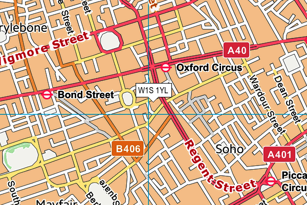 W1S 1YL map - OS VectorMap District (Ordnance Survey) W1S 1YL map - OS VectorMap District (Ordnance Survey)